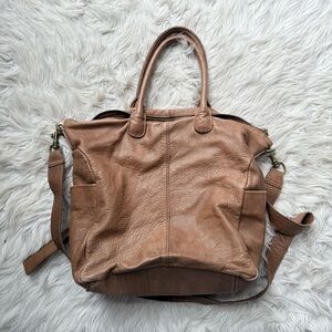Vintage Liebeskind pebbled leather slouchy soft crossbody purse bag tote large